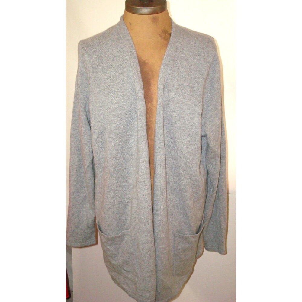 NWT New Womens XL 1X Ryllace Plus 100% Cashmere Open Cardigan Sweater Gray nice